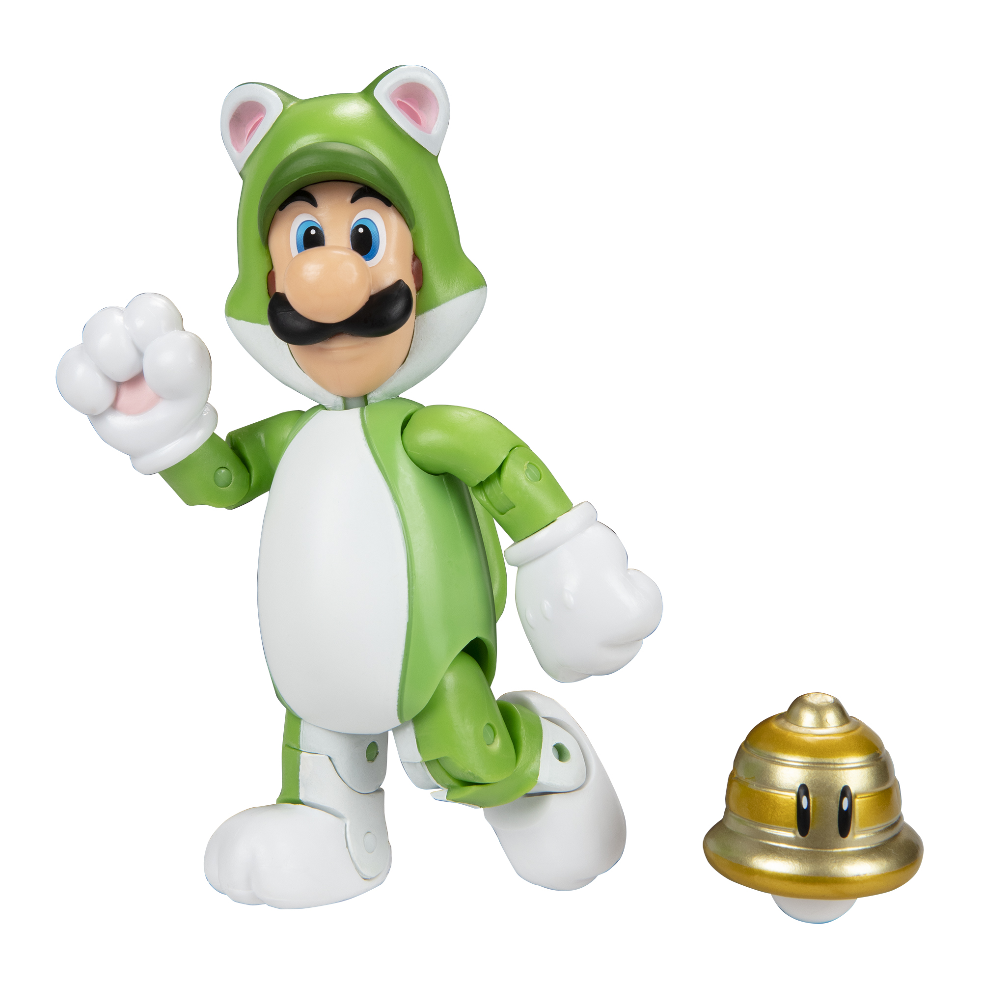 SUPER MARIO Nintendo Super Mario Spielware Figur Superball, 10 cm with Cat Luigi