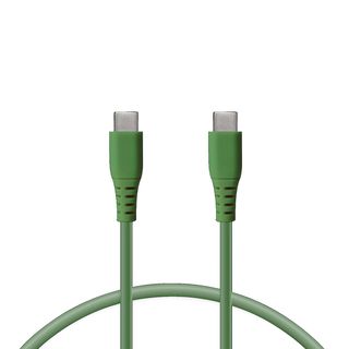 Cable USB - KSIX Cable USB Tipo C - Tipo C, 1m, Verde, USB-C, Verde