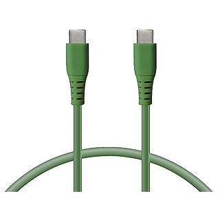 Cable USB - KSIX Cable USB Tipo C - Tipo C, 1m, Verde, USB-C, Verde