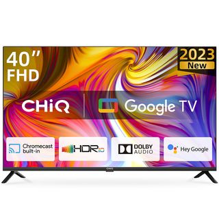 TV LED 40" - CHIQ L40H7G, Google TV, Diseño sin bordes, HDR10/HLG, WiFi Dual Band, Google Assistant,, Full-HD, Quad-Core, Smart TV, DVB-T2 (H.265), Negro