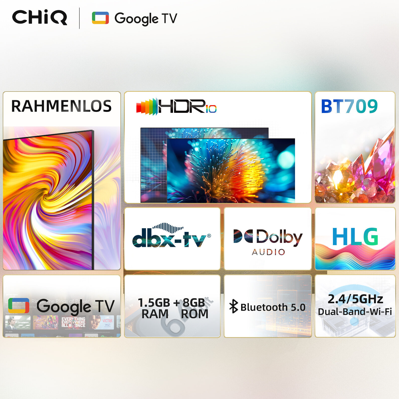TV / TV, Zoll CHIQ HD, L32H7G (Flat, 32 cm, 80 TV) SMART LED Google