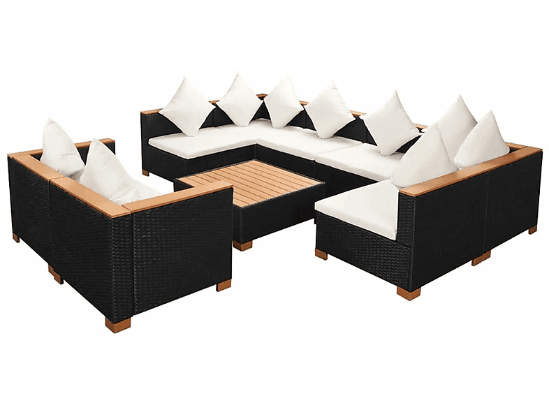 VIDAXL 42752 Gartentisch- und Schwarz Stuhlset