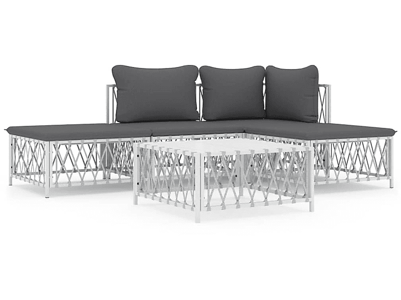 VIDAXL 3186850 Gartentisch- und Stuhlset, Weiß | Gartenmöbel Sets