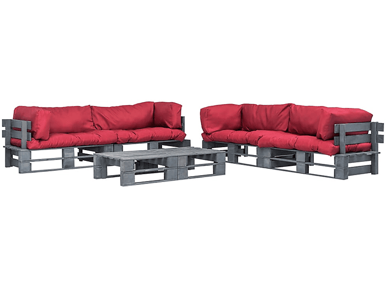 VIDAXL 275331 Gartentisch- und Stuhlset, Rot | Gartenmöbel Sets