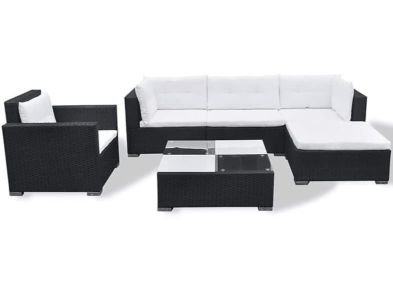 VIDAXL 42743 Gartentisch- und Stuhlset, Schwarz