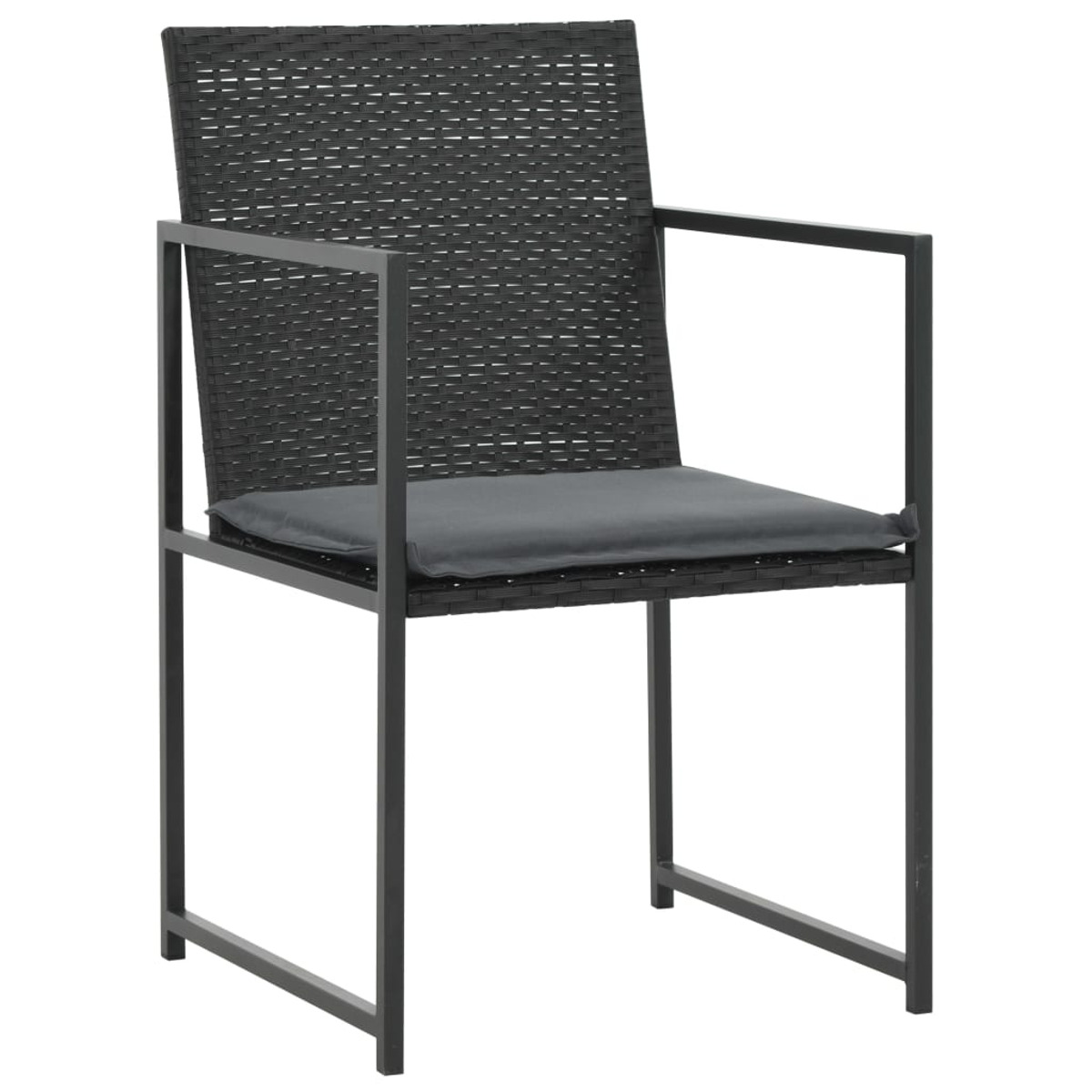 Schwarz Gartentisch- Stuhlset, VIDAXL und 44445