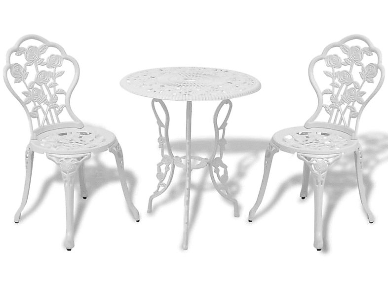 VIDAXL 42165 Gartentisch- und Stuhlset, Weiß | Gartenmöbel Sets