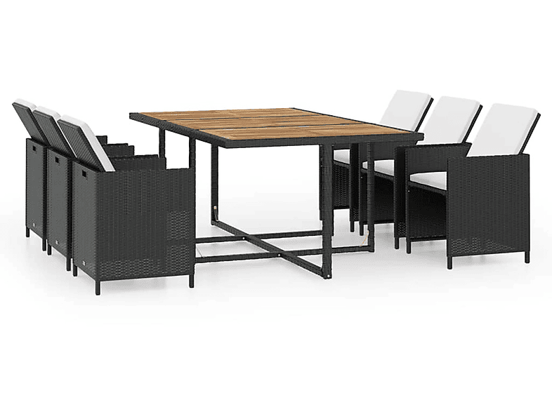 Stuhlset, Gartentisch- Schwarz 42550 und VIDAXL