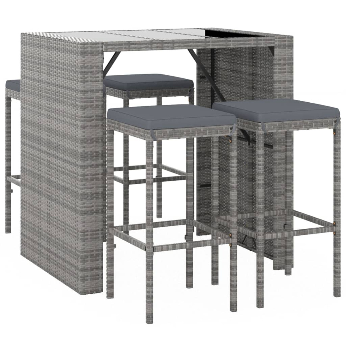 VIDAXL Stuhlset, Gartentisch- Schwarz und 3187620