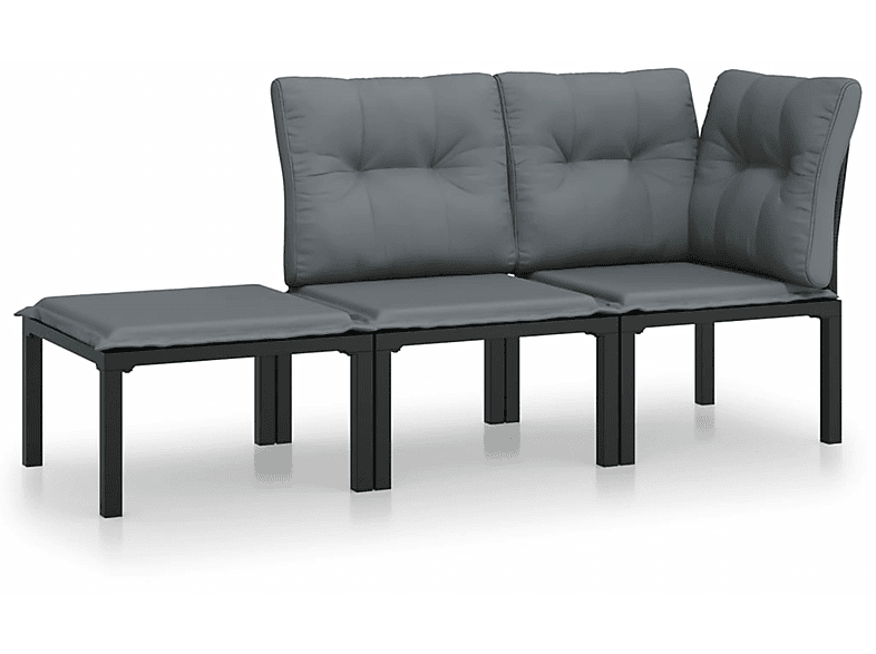 Schwarz 3187740 Stuhlset, und Gartentisch- VIDAXL