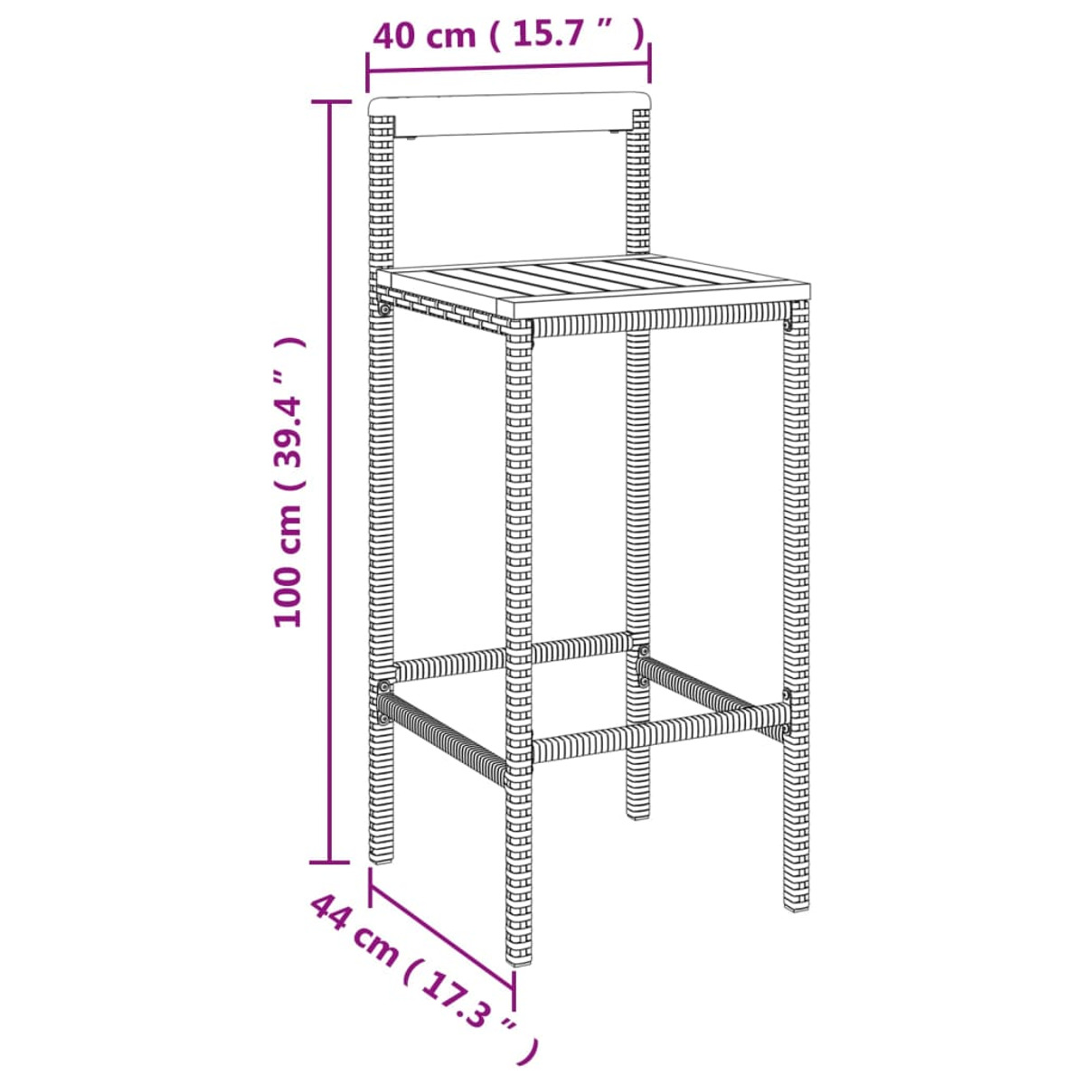 Grau Gartentisch- VIDAXL Stuhlset, 3187719 und