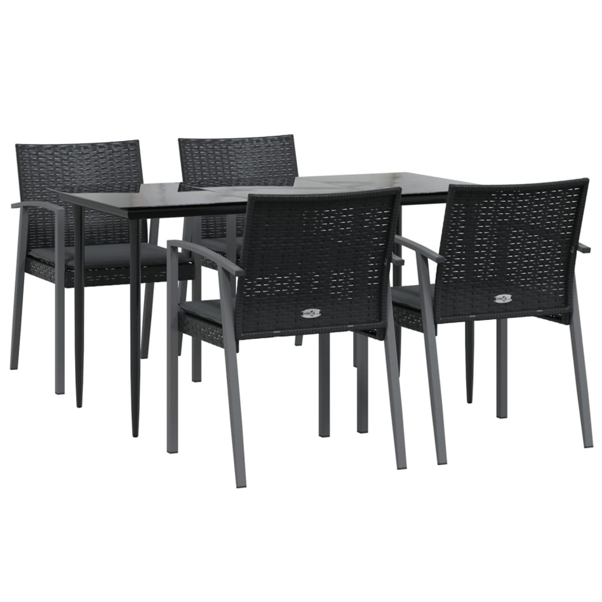 Stuhlset, Gartentisch- 3186975 VIDAXL Schwarz und