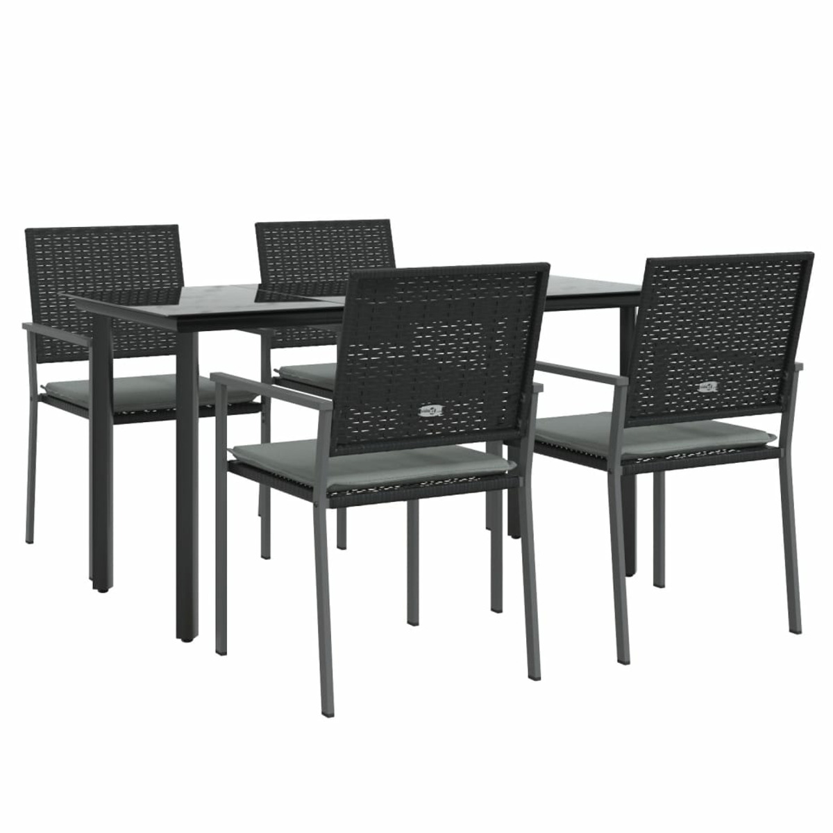 Gartentisch- Stuhlset, VIDAXL und 3187021 Schwarz