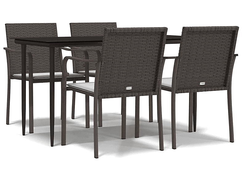 Gartentisch- Schwarz Stuhlset, VIDAXL und 3186941