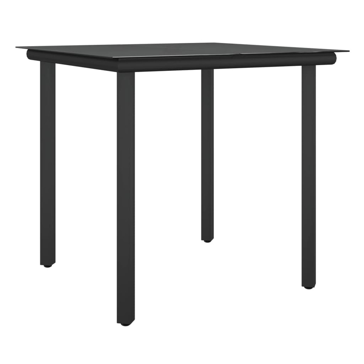 und Gartentisch- Stuhlset, Schwarz 3186954 VIDAXL