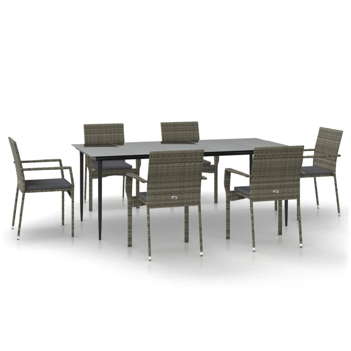 Gartentisch- Stuhlset, 3185129 und Grau VIDAXL