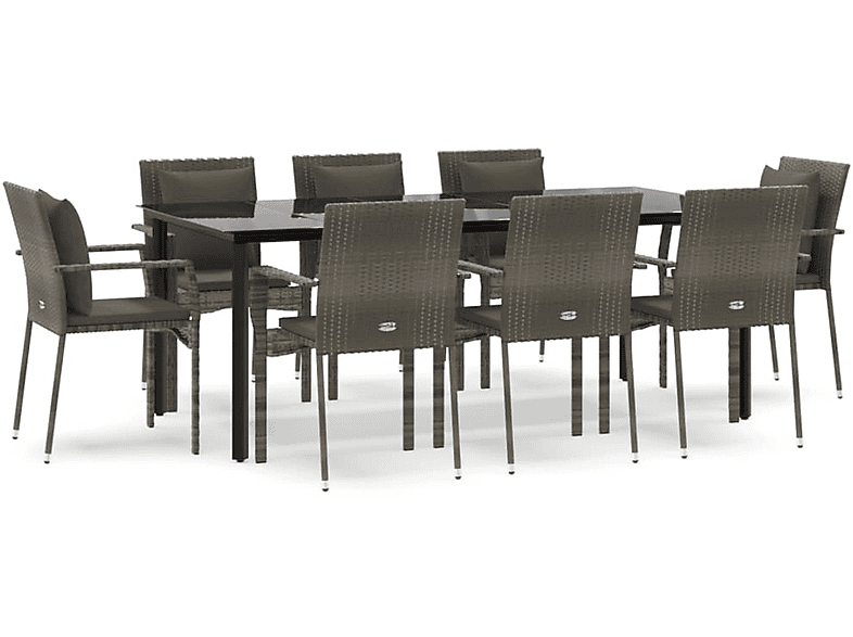 VIDAXL 3185118 Gartentisch- Stuhlset, Grau und