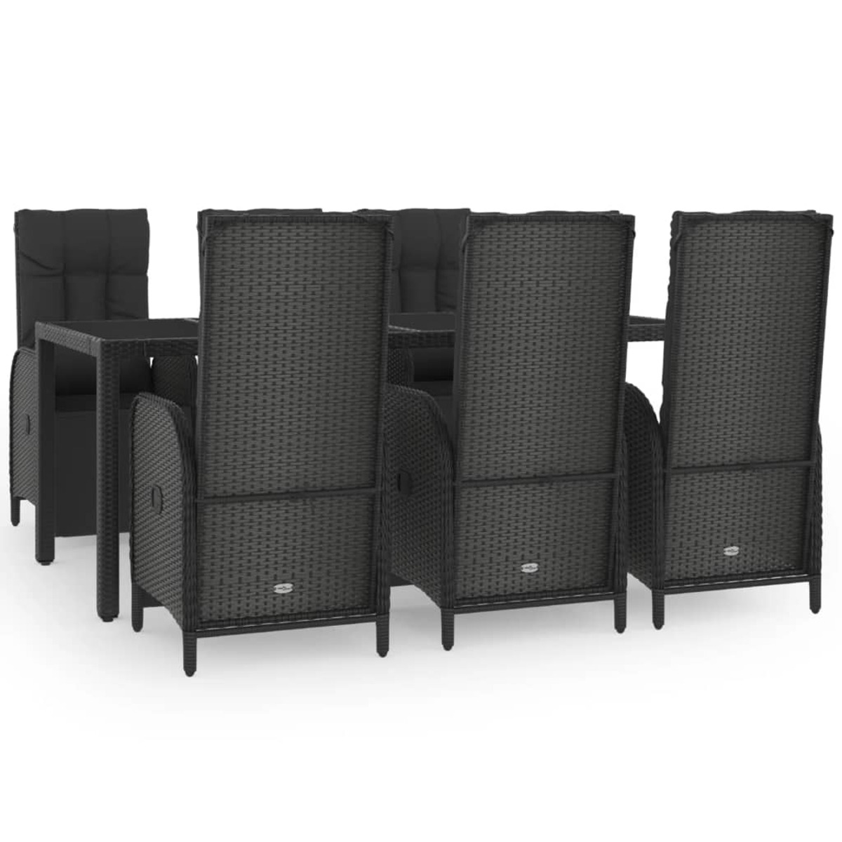 Schwarz Stuhlset, 3185063 und Gartentisch- VIDAXL
