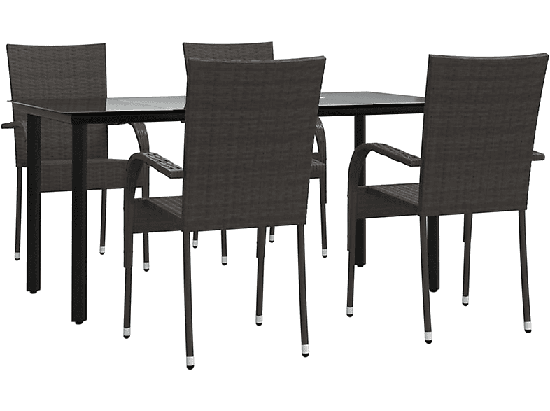 Gartentisch- 3156660 Stuhlset, VIDAXL Schwarz und