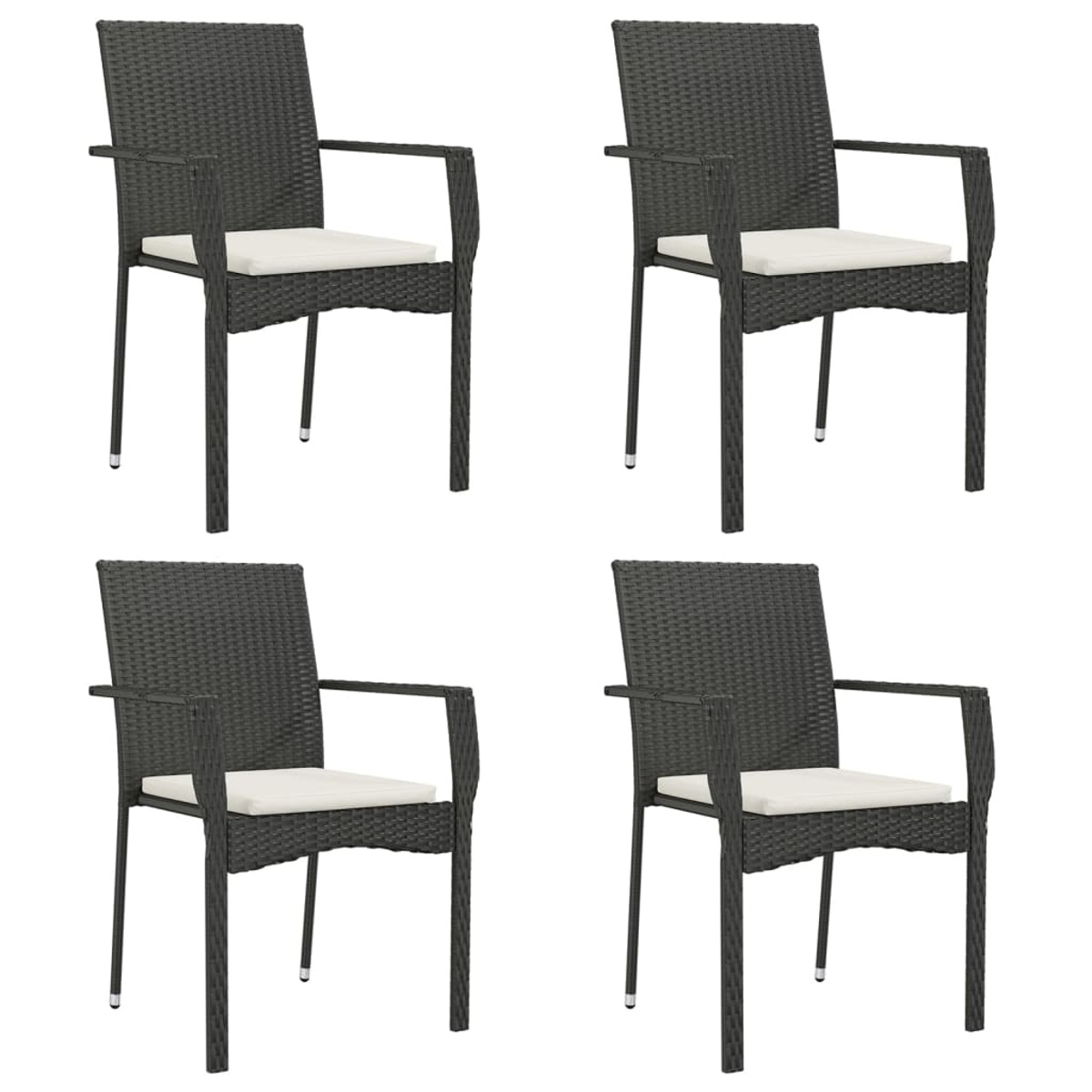 3185133 Stuhlset, Gartentisch- Schwarz und VIDAXL