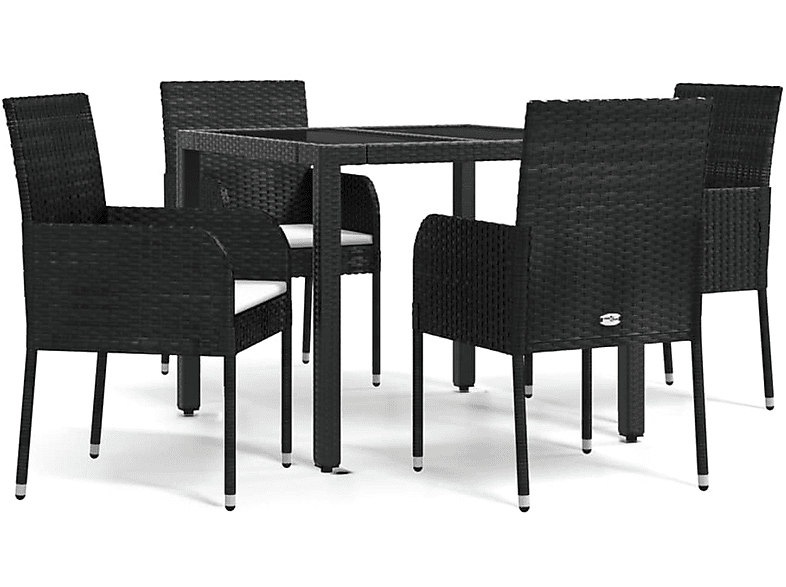 VIDAXL 3185000 Gartentisch- und Stuhlset, Schwarz