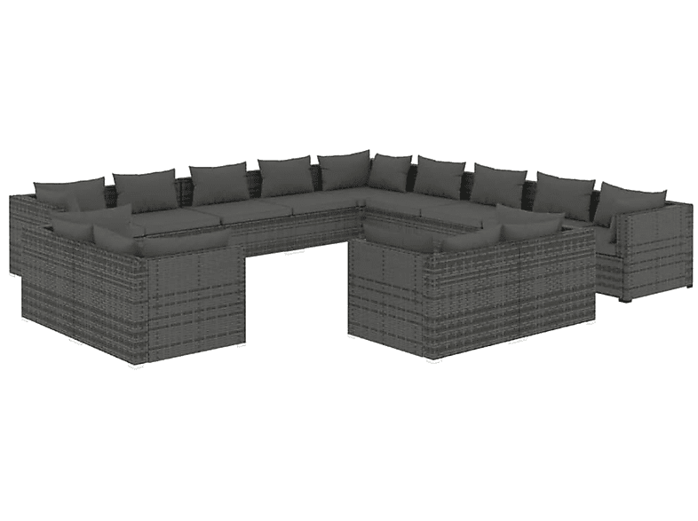 VIDAXL 3102909 Gartentisch- und Stuhlset, Grau | Gartenmöbel Sets