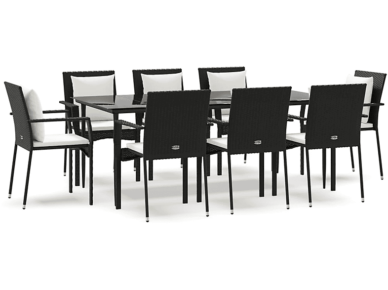 Gartentisch- und Schwarz Stuhlset, 3185100 VIDAXL
