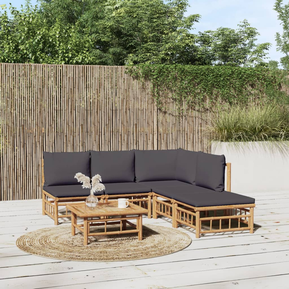 und Stuhlset, VIDAXL Gartentisch- 3155231 Grau