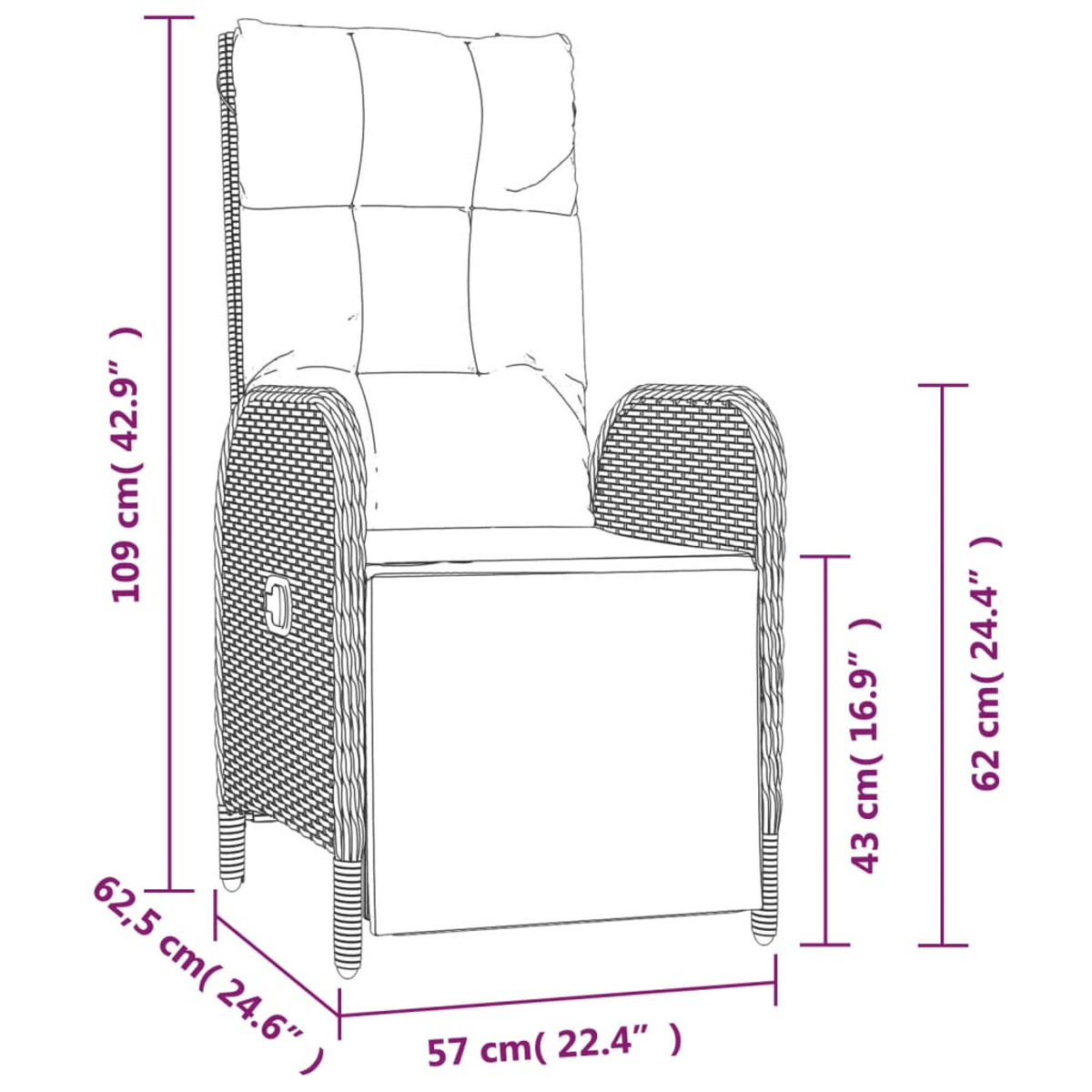 Grau 3185044 Stuhlset, und Gartentisch- VIDAXL