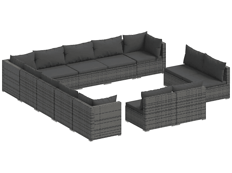 VIDAXL 3102861 Gartentisch- und Stuhlset, Grau