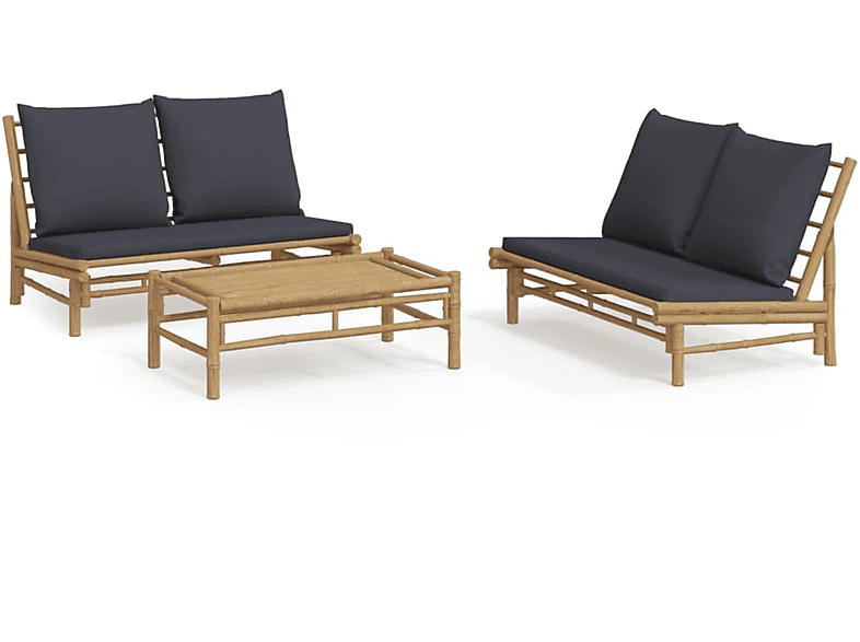 Grau Gartentisch- Stuhlset, VIDAXL und 3156482