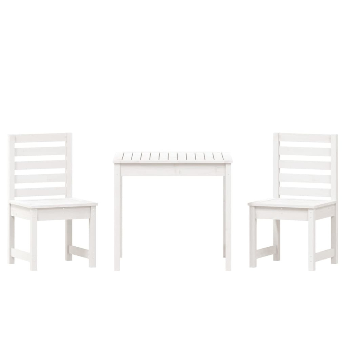 Weiß Gartentisch- Stuhlset, 3154672 und VIDAXL