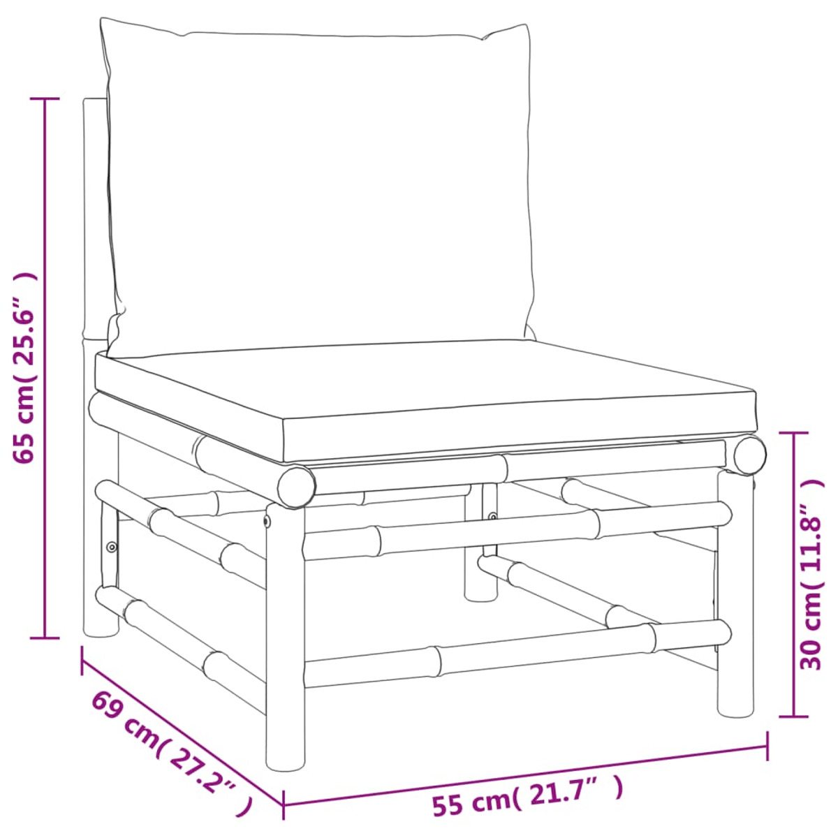 Gartensofa, VIDAXL 362279 Grau