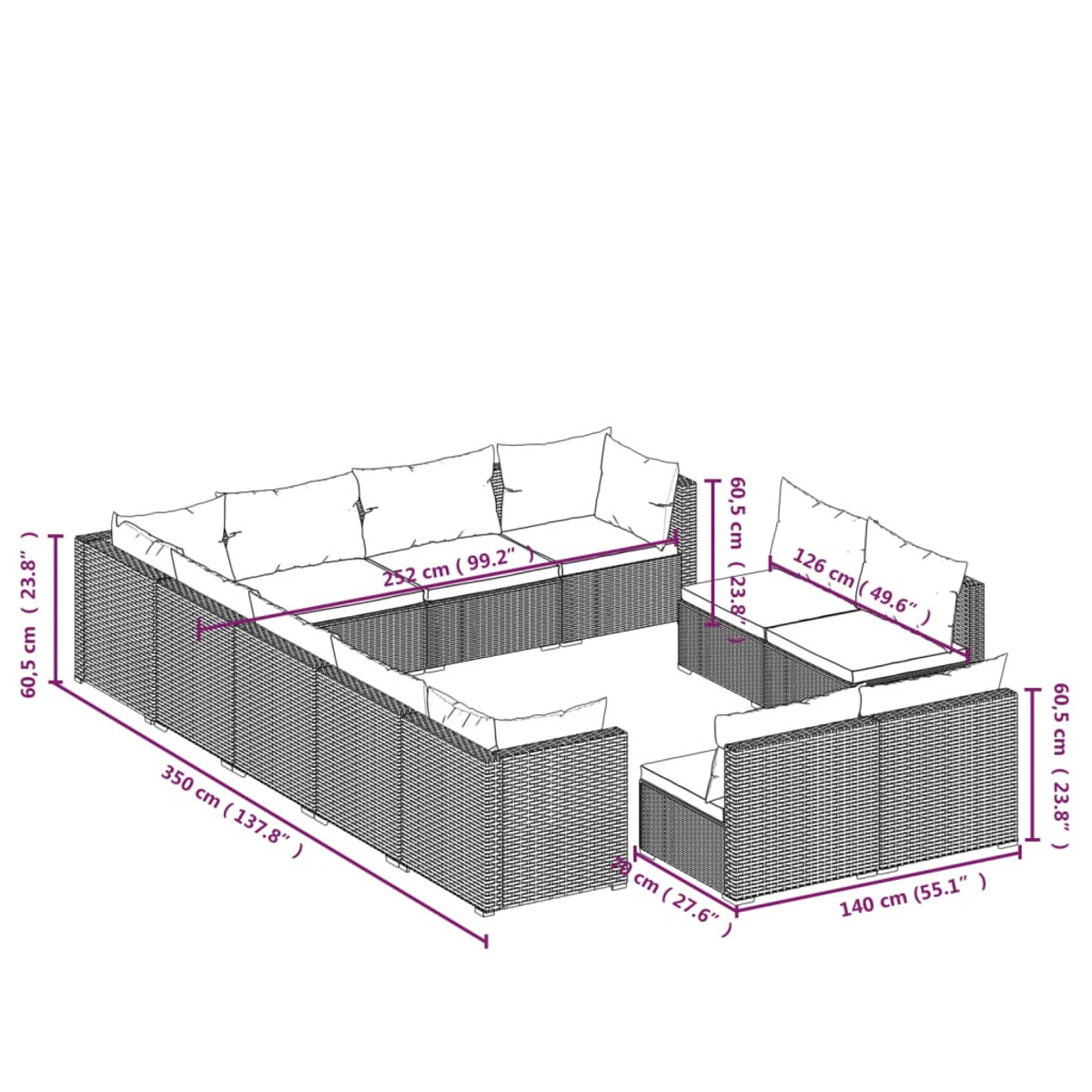 VIDAXL und Schwarz Stuhlset, 3102841 Gartentisch-