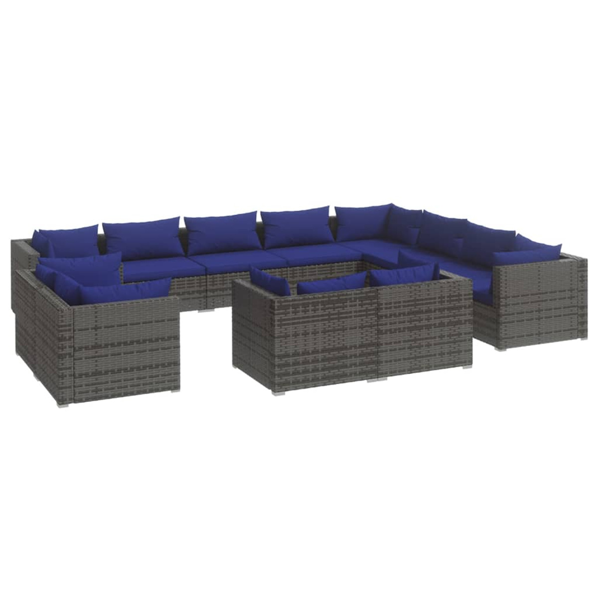 VIDAXL 3102894 Grau Stuhlset, Gartentisch- und