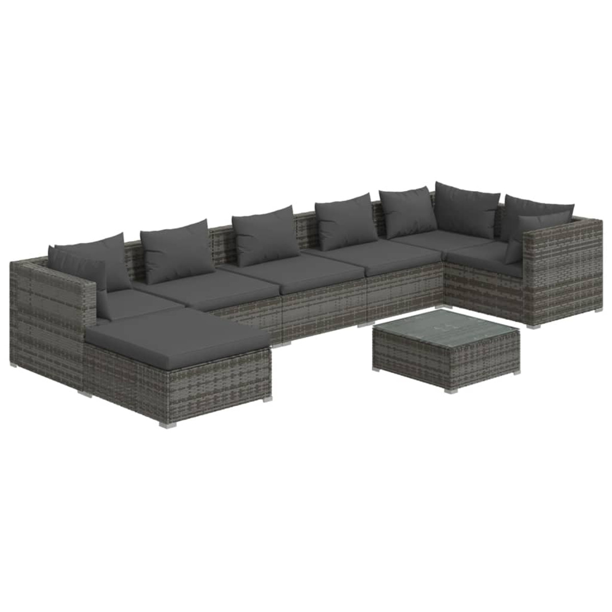 VIDAXL 3101845 Gartentisch- und Grau Stuhlset