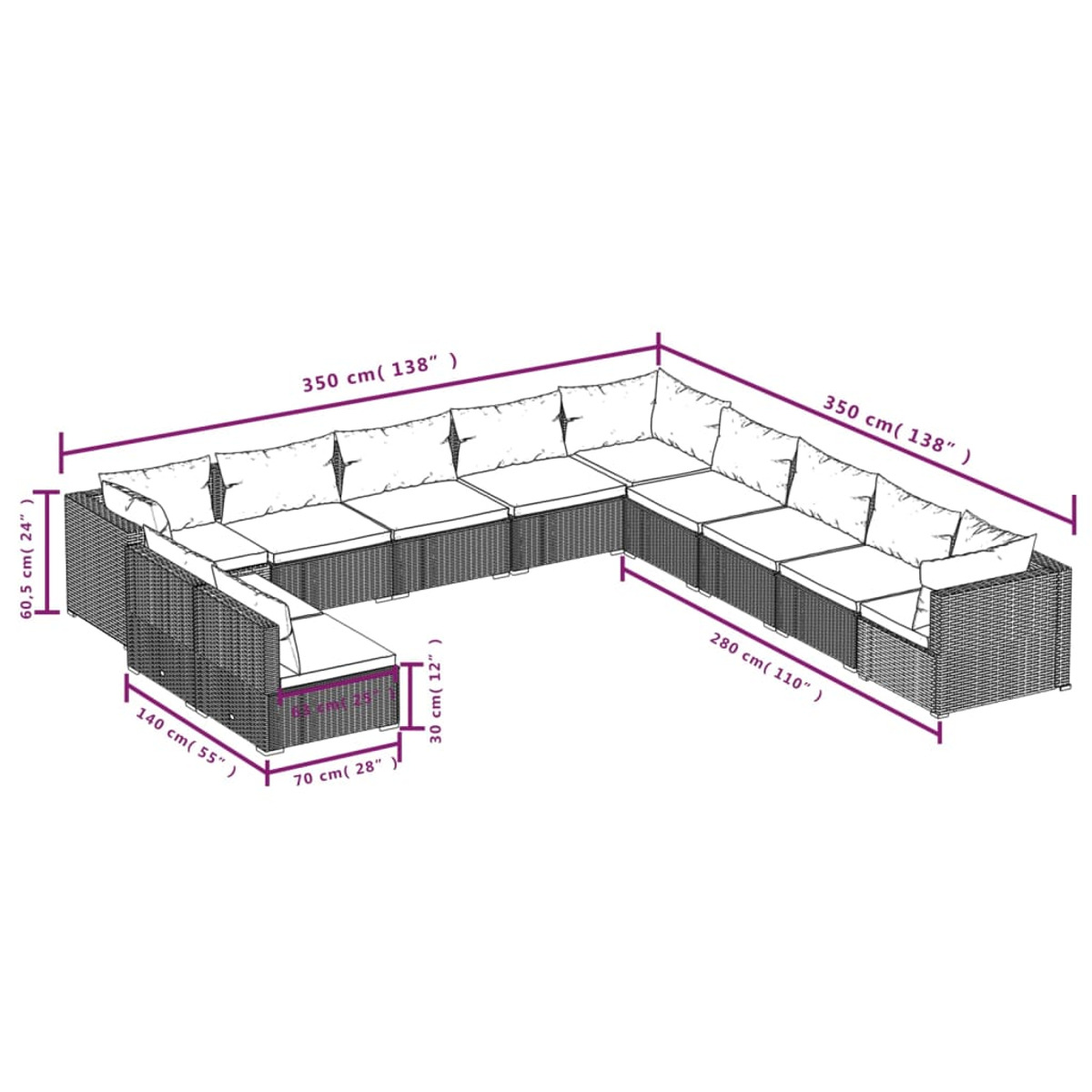 VIDAXL 3102452 und Braun Gartentisch- Stuhlset,