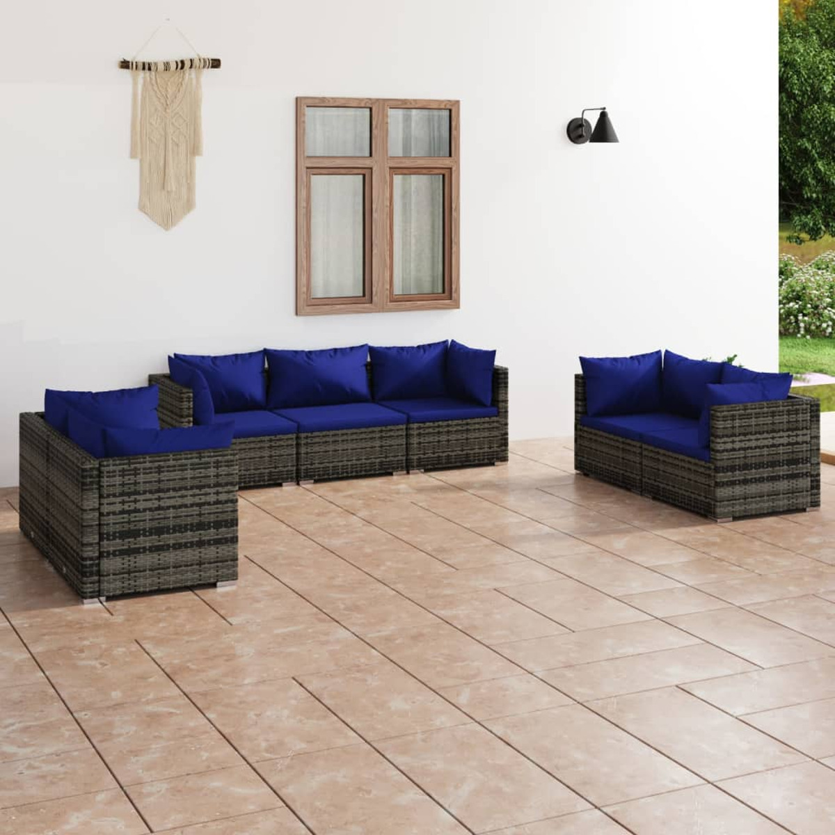 VIDAXL 3102270 Gartentisch- und Stuhlset, Grau