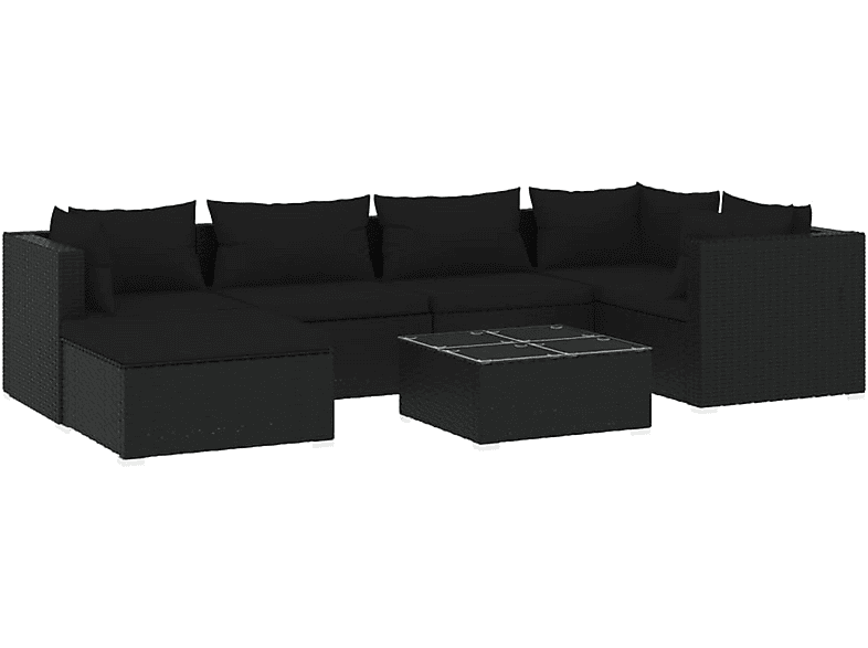 VIDAXL 3101816 Gartentisch- und Schwarz Stuhlset
