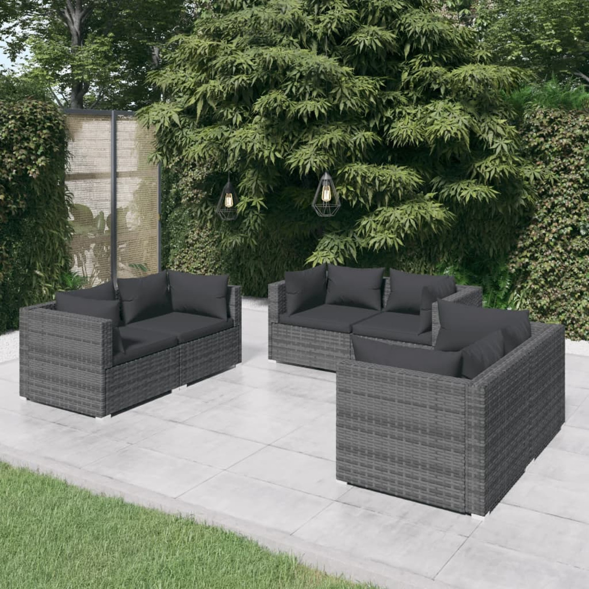 Gartentisch- Stuhlset, VIDAXL und Grau 3102301