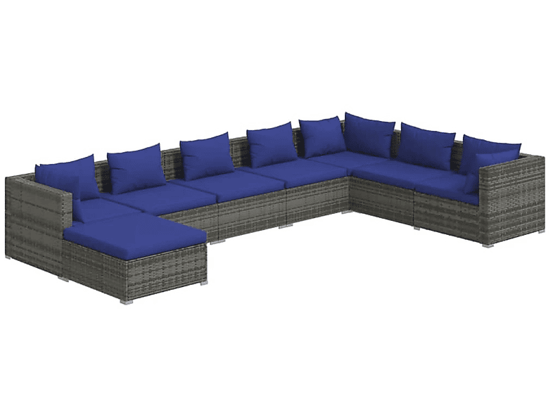 und Gartentisch- Grau 3101862 Stuhlset, VIDAXL