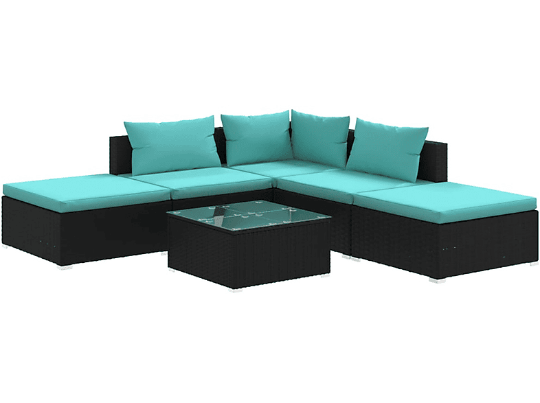 VIDAXL 3101601 Gartentisch- und Schwarz Stuhlset