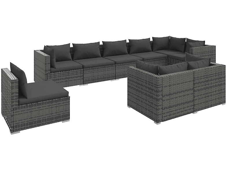 Grau Gartentisch- Stuhlset, VIDAXL 3102629 und