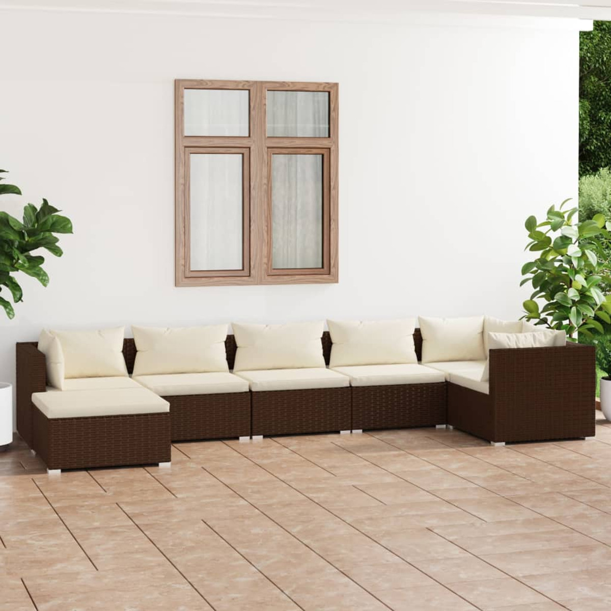 VIDAXL 3101826 Gartentisch- und Braun Stuhlset