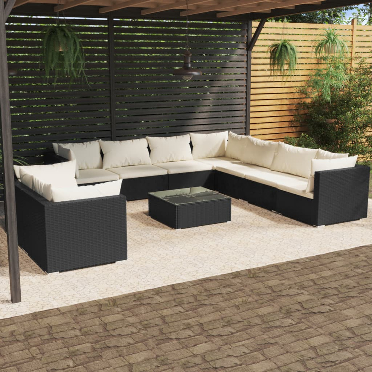 VIDAXL 3102503 Gartentisch- und Stuhlset, Schwarz