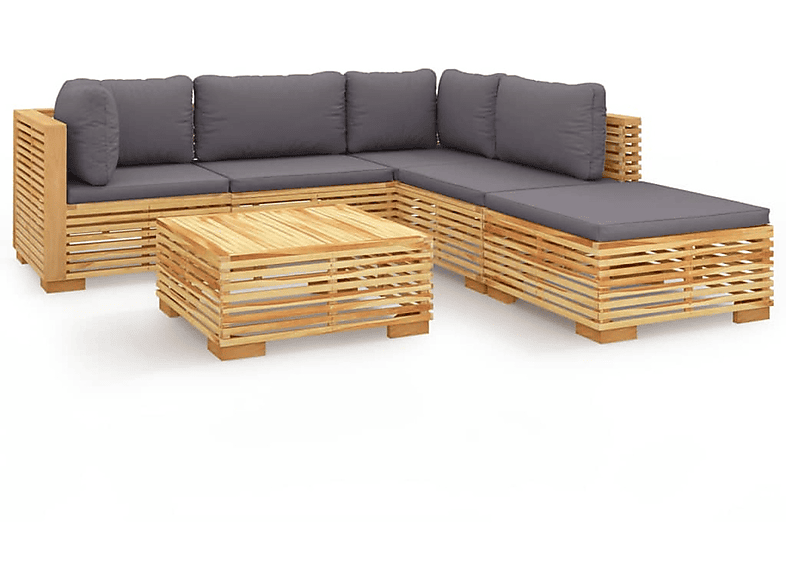 VIDAXL 3100860 Gartentisch- und Stuhlset, Grau | Gartenmöbel Sets