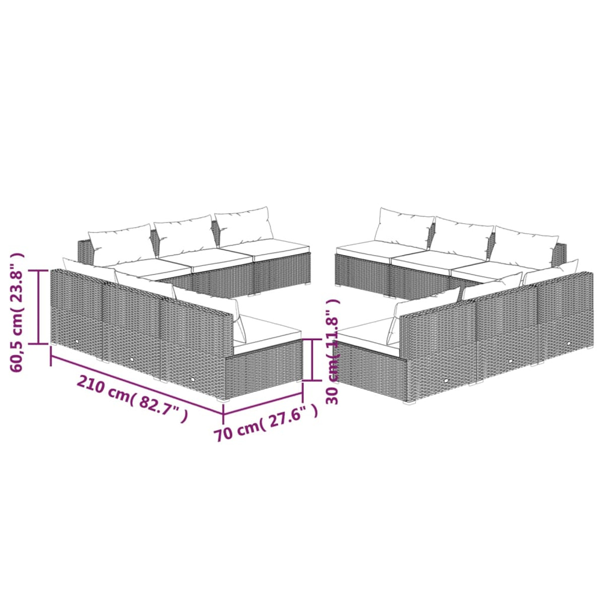 3101570 VIDAXL und Gartentisch- Stuhlset, Braun