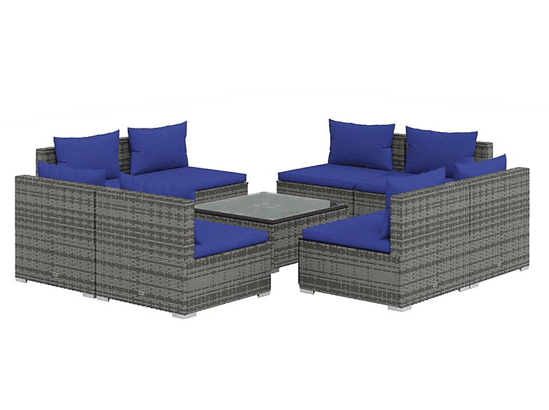 VIDAXL 3101550 Gartentisch- und Stuhlset, Grau