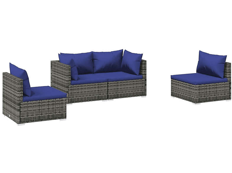 VIDAXL 3102174 Gartentisch- und Stuhlset, Grau