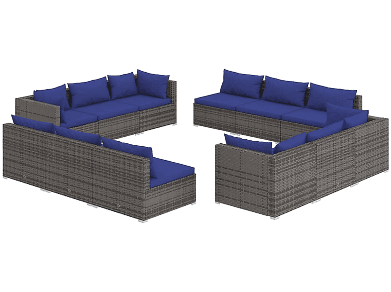 Grau und Gartentisch- Stuhlset, 3101590 VIDAXL